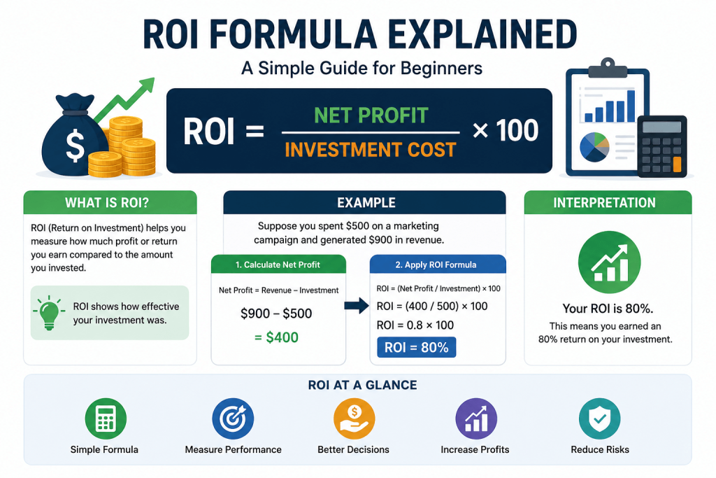 ROI formula example explained step by step for beginners